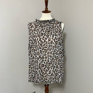 Loft leopard print blouse XL